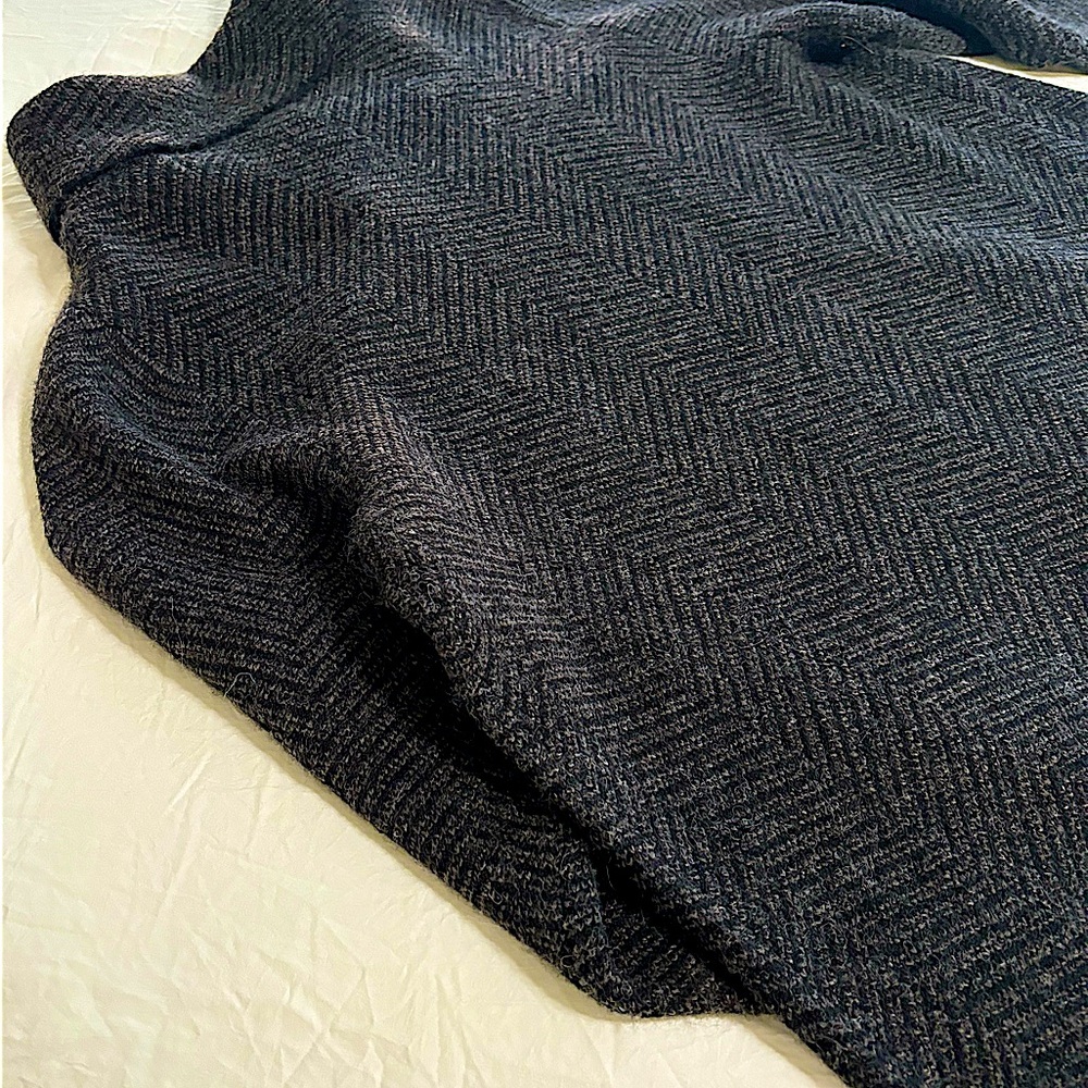 Elegant Black Herringbone Sweater